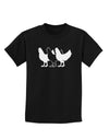 Three French Hens Childrens Dark T-Shirt-Childrens T-Shirt-TooLoud-Black-X-Small-Davson Sales