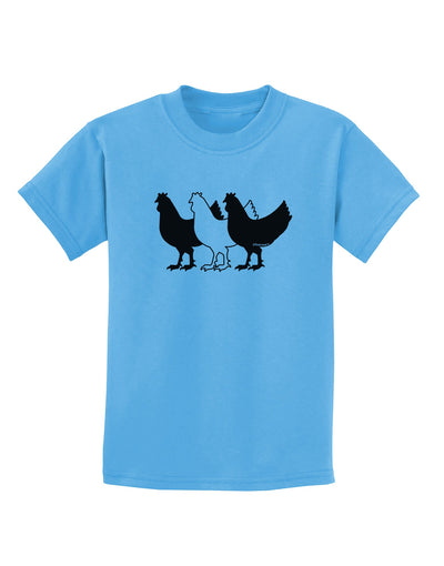 Three French Hens Childrens T-Shirt-Childrens T-Shirt-TooLoud-Aquatic-Blue-X-Small-Davson Sales