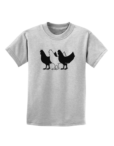 Three French Hens Childrens T-Shirt-Childrens T-Shirt-TooLoud-AshGray-X-Small-Davson Sales