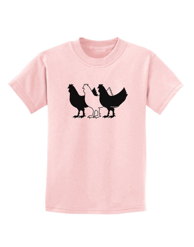 Three French Hens Childrens T-Shirt-Childrens T-Shirt-TooLoud-PalePink-X-Small-Davson Sales