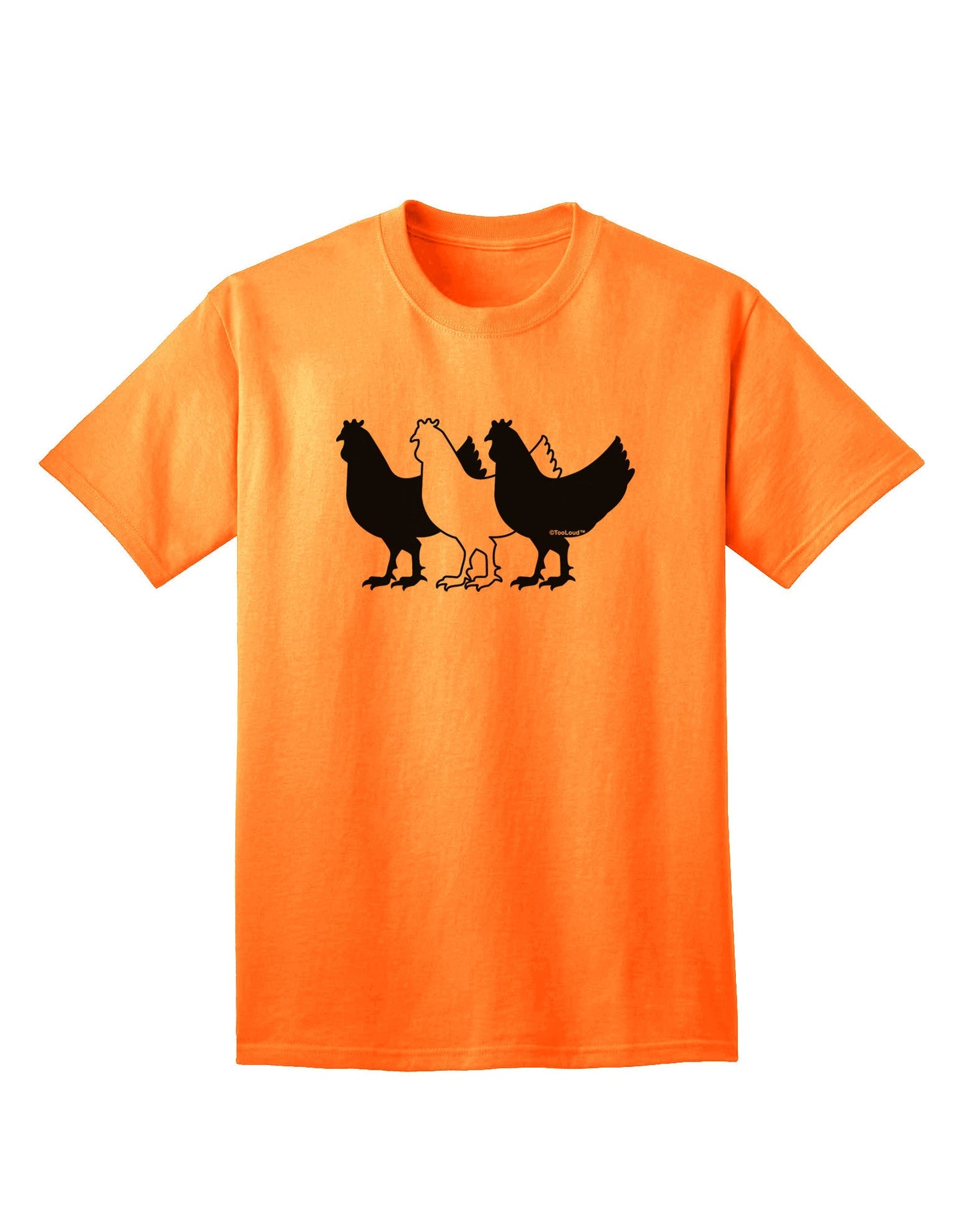 Three French Hens Premium Adult T-Shirt Collection-Mens T-shirts-TooLoud-Neon-Orange-Small-Davson Sales