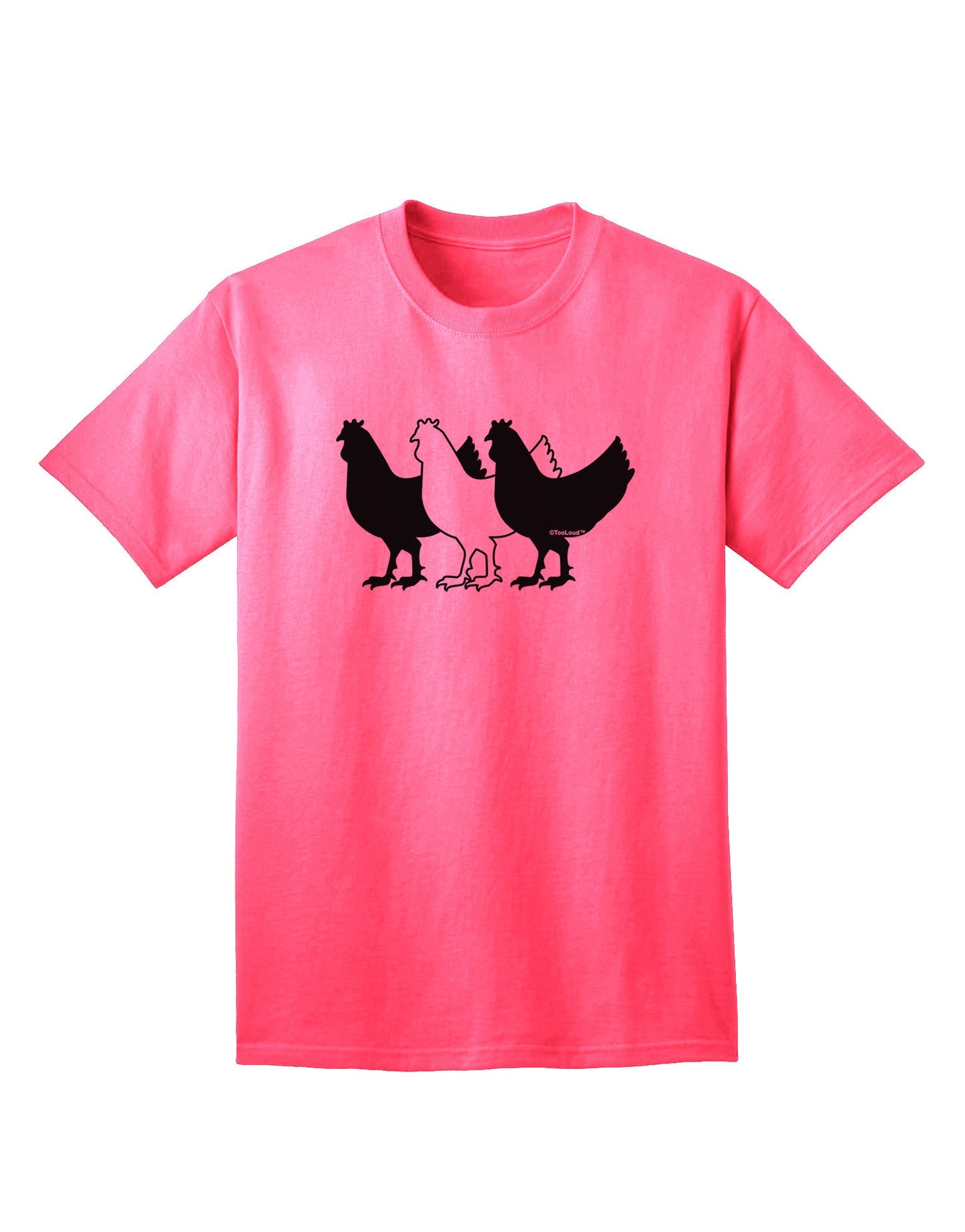 Three French Hens Premium Adult T-Shirt Collection-Mens T-shirts-TooLoud-Neon-Pink-Small-Davson Sales
