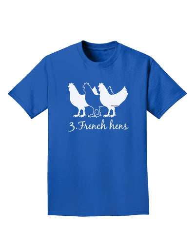 Three French Hens Text Adult Dark T-Shirt-Mens T-Shirt-TooLoud-Royal-Blue-Small-Davson Sales