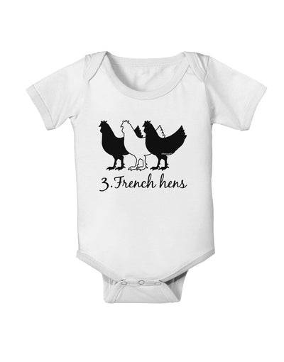 Three French Hens Text Baby Romper Bodysuit-Baby Romper-TooLoud-White-06-Months-Davson Sales