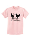 Three French Hens Text Childrens T-Shirt-Childrens T-Shirt-TooLoud-PalePink-X-Small-Davson Sales