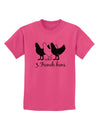 Three French Hens Text Childrens T-Shirt-Childrens T-Shirt-TooLoud-Sangria-X-Small-Davson Sales