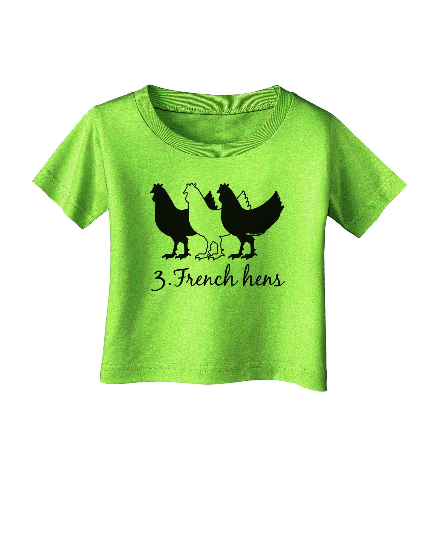Three French Hens Text Infant T-Shirt-Infant T-Shirt-TooLoud-Lime-Green-06-Months-Davson Sales