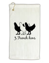 Three French Hens Text Micro Terry Gromet Golf Towel 11&#x22;x19-Golf Towel-TooLoud-White-Davson Sales