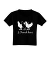 Three French Hens Text Toddler T-Shirt Dark-Toddler T-Shirt-TooLoud-Black-2T-Davson Sales