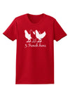 Three French Hens Text Womens Dark T-Shirt-TooLoud-Red-X-Small-Davson Sales