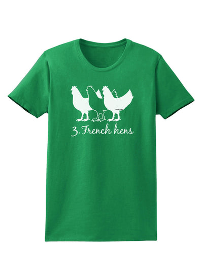 Three French Hens Text Womens Dark T-Shirt-TooLoud-Kelly-Green-X-Small-Davson Sales