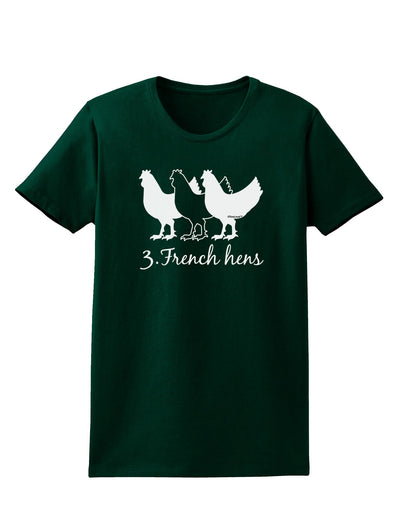 Three French Hens Text Womens Dark T-Shirt-TooLoud-Forest-Green-Small-Davson Sales