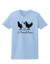 Three French Hens Text Womens T-Shirt-Womens T-Shirt-TooLoud-Light-Blue-X-Small-Davson Sales