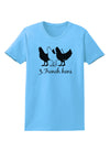 Three French Hens Text Womens T-Shirt-Womens T-Shirt-TooLoud-Aquatic-Blue-X-Small-Davson Sales