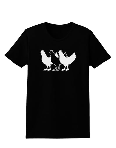 Three French Hens Womens Dark T-Shirt-TooLoud-Black-X-Small-Davson Sales