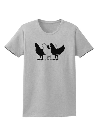 Three French Hens Womens T-Shirt-Womens T-Shirt-TooLoud-AshGray-X-Small-Davson Sales