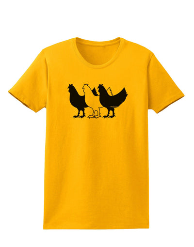 Three French Hens Womens T-Shirt-Womens T-Shirt-TooLoud-Gold-X-Small-Davson Sales