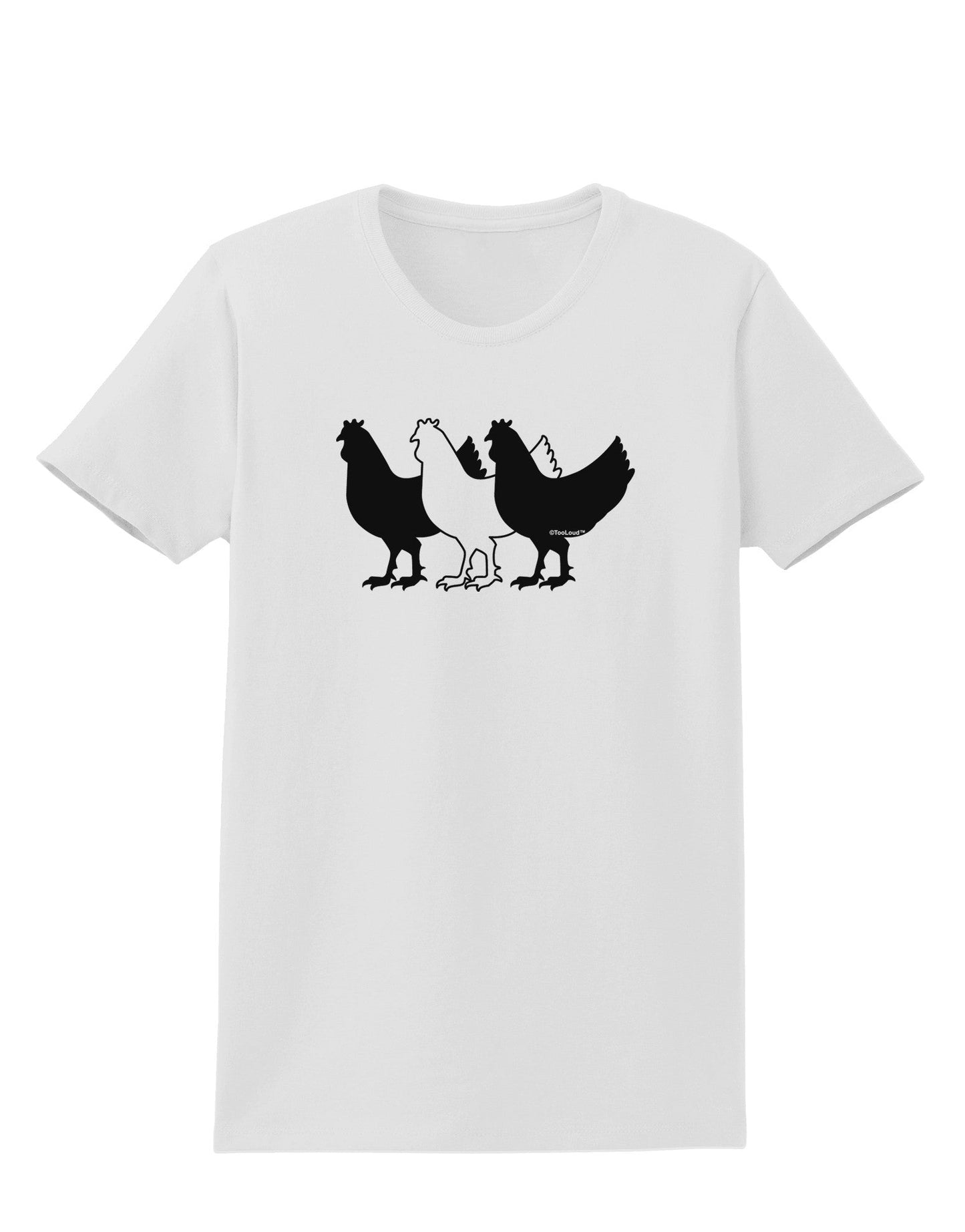 Three French Hens Womens T-Shirt-Womens T-Shirt-TooLoud-White-X-Small-Davson Sales