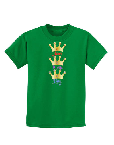 Three Kings Day - C M B Crowns Childrens Dark T-Shirt by TooLoud-Childrens T-Shirt-TooLoud-Kelly-Green-X-Small-Davson Sales