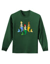 Three Mermaids Adult Long Sleeve Dark T-Shirt-TooLoud-Dark-Green-Small-Davson Sales