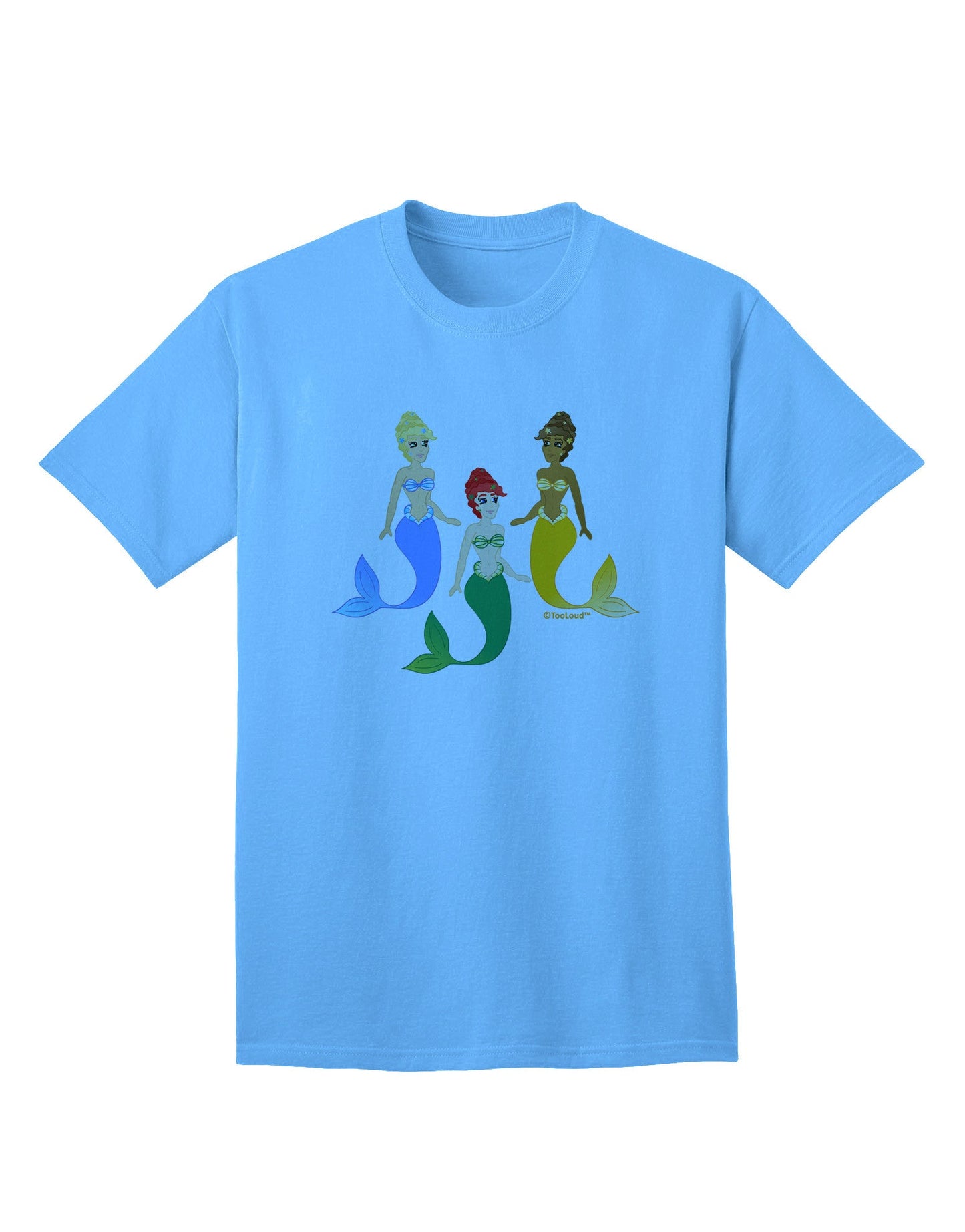 Three Mermaids Adult T-Shirt-Mens T-Shirt-TooLoud-Aquatic-Blue-Small-Davson Sales