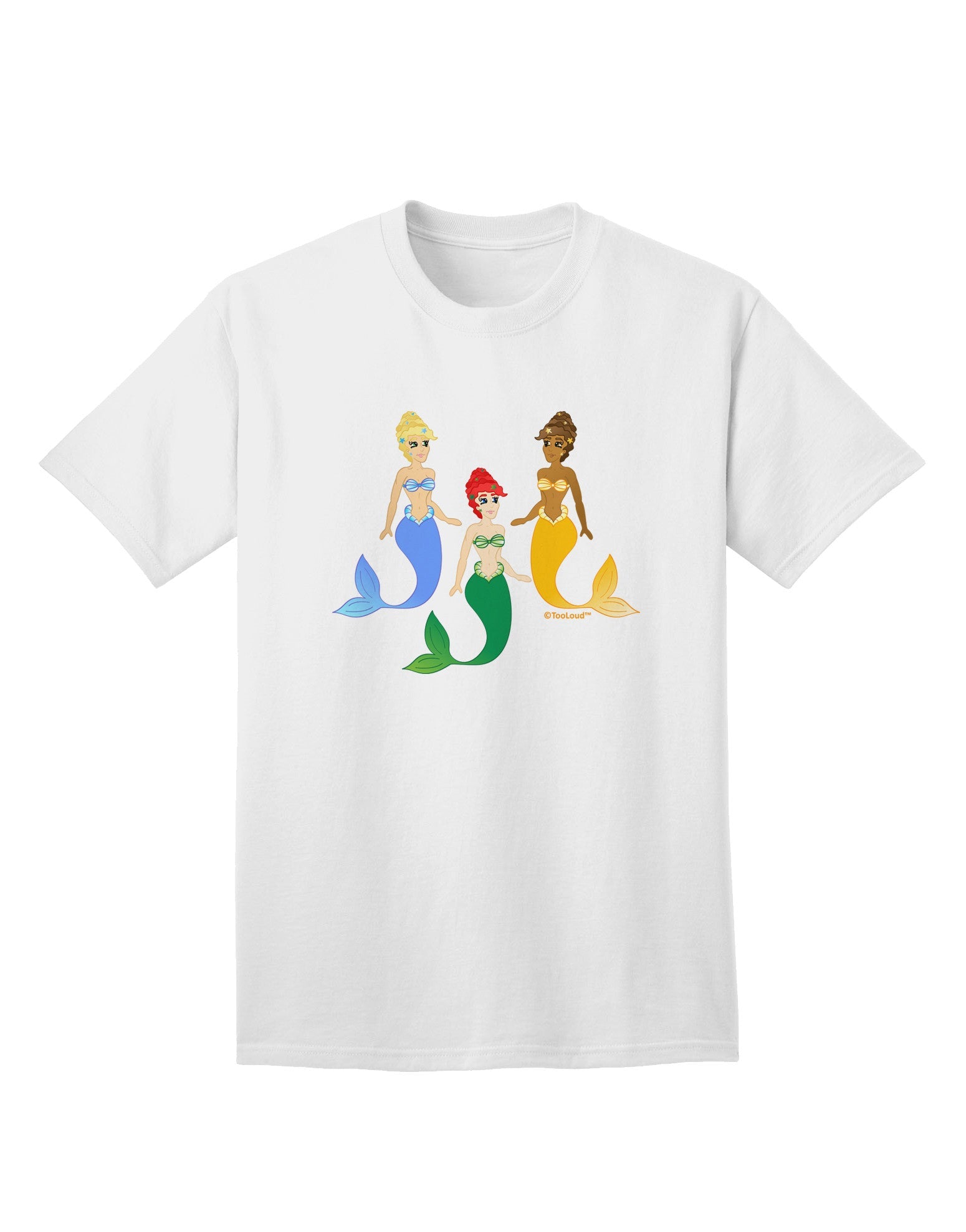 Three Mermaids Adult T-Shirt-Mens T-Shirt-TooLoud-White-Small-Davson Sales