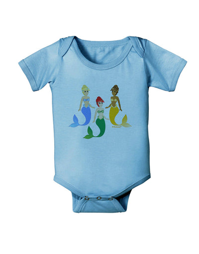 Three Mermaids Baby Romper Bodysuit-Baby Romper-TooLoud-Light-Blue-06-Months-Davson Sales