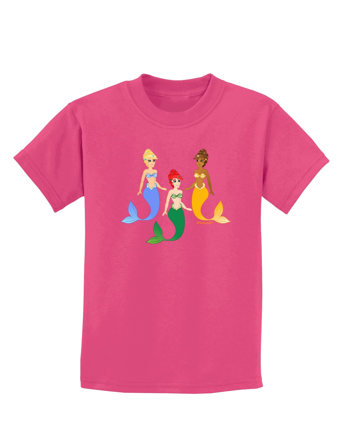 Three Mermaids Childrens Dark T-Shirt-Childrens T-Shirt-TooLoud-Sangria-X-Small-Davson Sales