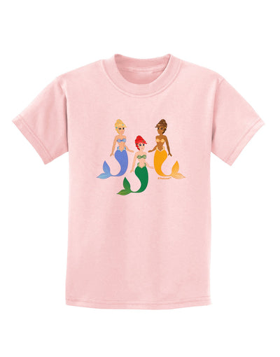 Three Mermaids Childrens T-Shirt-Childrens T-Shirt-TooLoud-PalePink-X-Small-Davson Sales