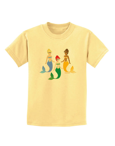 Three Mermaids Childrens T-Shirt-Childrens T-Shirt-TooLoud-Daffodil-Yellow-X-Small-Davson Sales