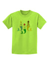 Three Mermaids Childrens T-Shirt-Childrens T-Shirt-TooLoud-Lime-Green-X-Small-Davson Sales