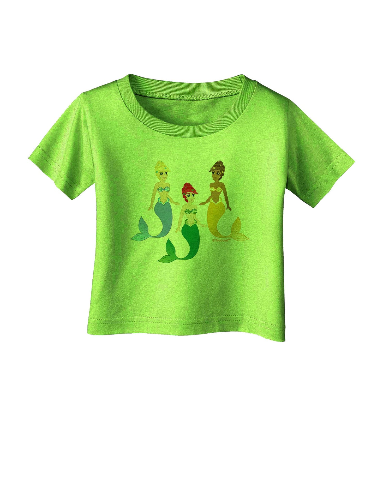 Three Mermaids Infant T-Shirt-Infant T-Shirt-TooLoud-Lime-Green-06-Months-Davson Sales