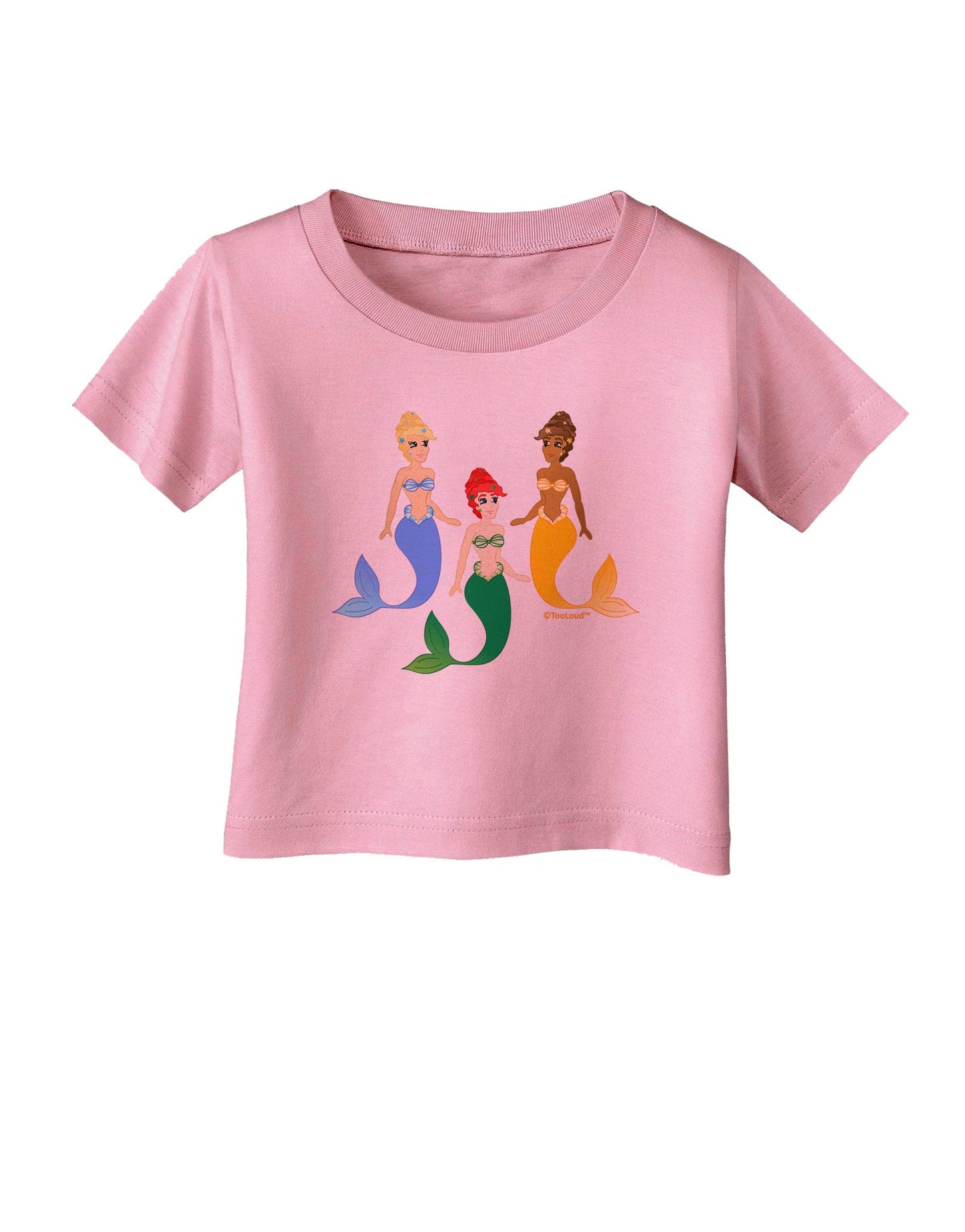 Three Mermaids Infant T-Shirt-Infant T-Shirt-TooLoud-Candy-Pink-06-Months-Davson Sales