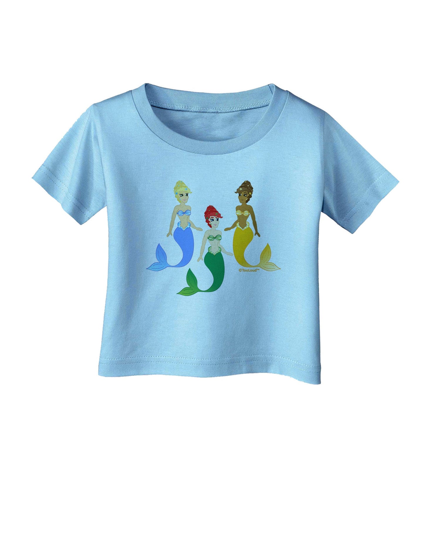Three Mermaids Infant T-Shirt-Infant T-Shirt-TooLoud-Aquatic-Blue-06-Months-Davson Sales