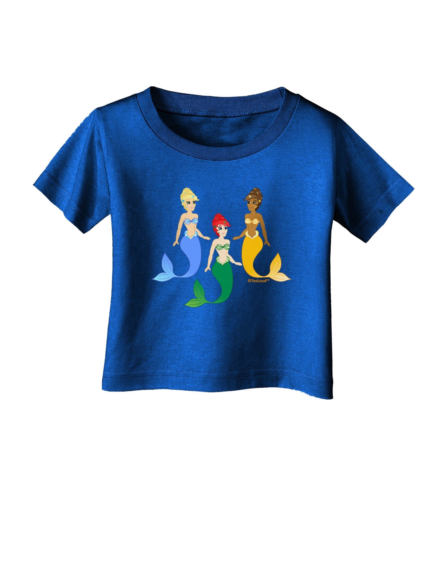 Three Mermaids Infant T-Shirt Dark-Infant T-Shirt-TooLoud-Royal-Blue-06-Months-Davson Sales