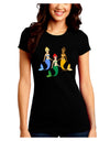 Three Mermaids Juniors Crew Dark T-Shirt-T-Shirts Juniors Tops-TooLoud-Black-Juniors Fitted Small-Davson Sales