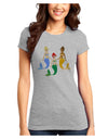 Three Mermaids Juniors T-Shirt-Womens Juniors T-Shirt-TooLoud-Ash-Gray-Juniors Fitted X-Small-Davson Sales