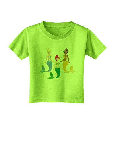 Three Mermaids Toddler T-Shirt-Toddler T-Shirt-TooLoud-Lime-Green-2T-Davson Sales