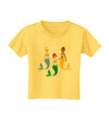 Three Mermaids Toddler T-Shirt-Toddler T-Shirt-TooLoud-Yellow-2T-Davson Sales