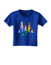 Three Mermaids Toddler T-Shirt Dark-Toddler T-Shirt-TooLoud-Royal-Blue-2T-Davson Sales