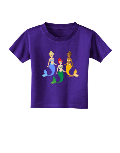 Three Mermaids Toddler T-Shirt Dark-Toddler T-Shirt-TooLoud-Purple-2T-Davson Sales