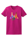 Three Mermaids Womens Dark T-Shirt-TooLoud-Hot-Pink-Small-Davson Sales