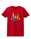 Three Mermaids Womens Dark T-Shirt-TooLoud-Red-X-Small-Davson Sales