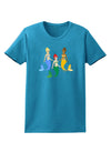 Three Mermaids Womens Dark T-Shirt-TooLoud-Turquoise-X-Small-Davson Sales