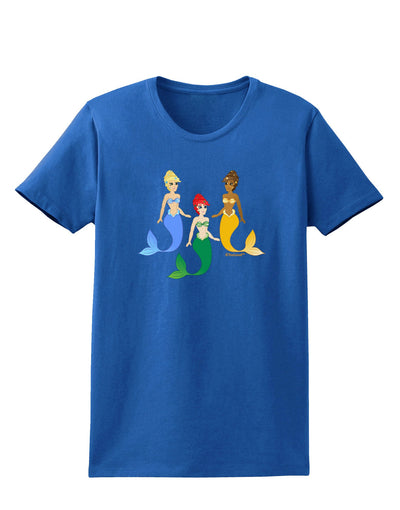 Three Mermaids Womens Dark T-Shirt-TooLoud-Royal-Blue-X-Small-Davson Sales