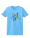 Three Mermaids Womens T-Shirt-Womens T-Shirt-TooLoud-Aquatic-Blue-X-Small-Davson Sales