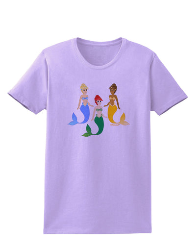 Three Mermaids Womens T-Shirt-Womens T-Shirt-TooLoud-Lavender-X-Small-Davson Sales