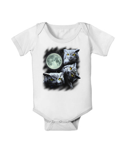 Three Owls and Moon Baby Romper Bodysuit-Baby Romper-TooLoud-White-06-Months-Davson Sales