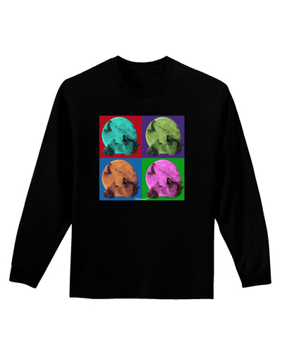 Three Wolves Howling - Pop-Art #1 Adult Long Sleeve Dark T-Shirt by TooLoud-TooLoud-Black-Small-Davson Sales