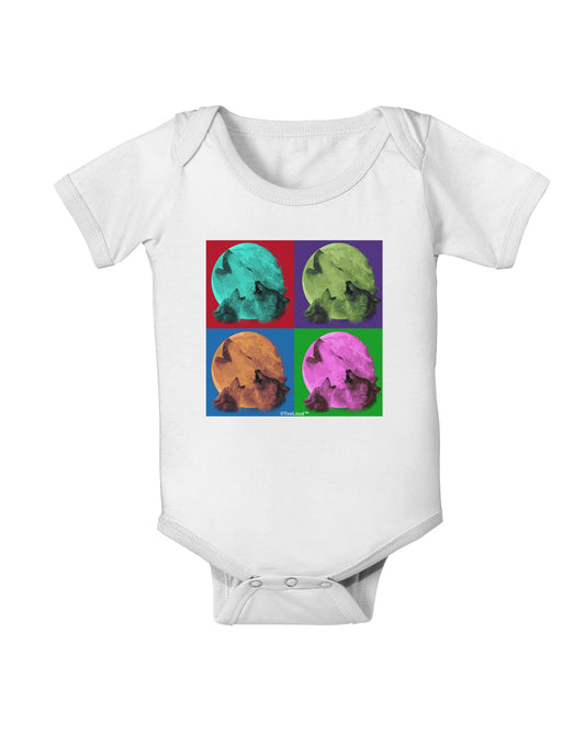 Three Wolves Howling - Pop-Art #1 Baby Romper Bodysuit by TooLoud-Baby Romper-TooLoud-White-06-Months-Davson Sales